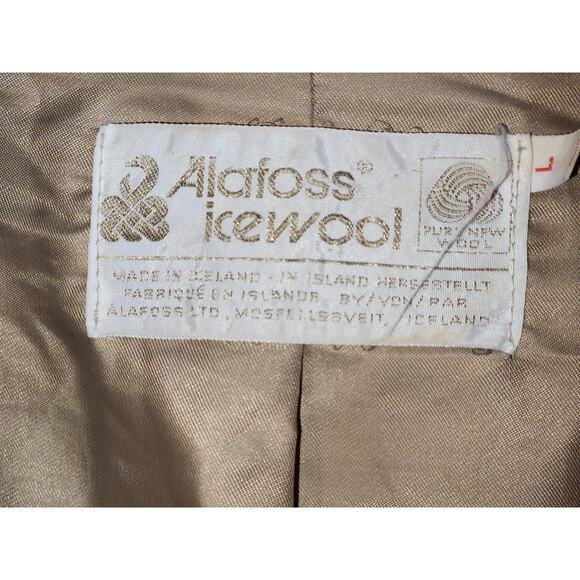 Alafoss Icewool Vintage Women’s Ivory Toggle Sweater Coat Vintage Size L - Picture 3 of 5